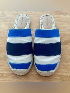 Banana Republic Striped Canvas Espadrille Slides